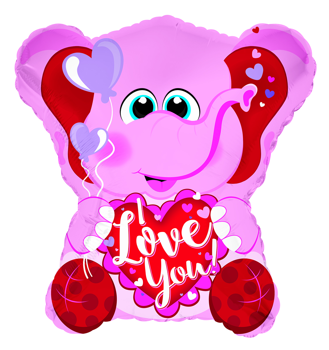 I Love You Pink Elephant Small